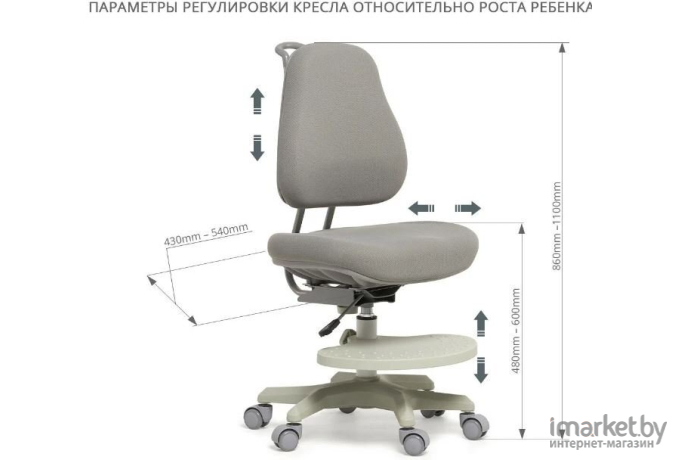 Детское ортопедическое кресло Cubby Paeonia (серый)
