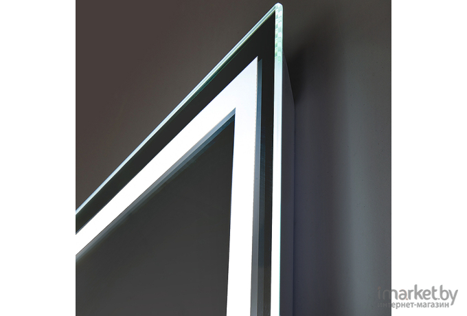 Зеркало Алмаз-Люкс с подсветкой, сенсорная кнопка, часы (Dallas 9070sc-6)