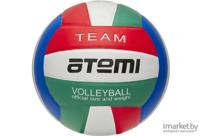 Мяч волейбольный Atemi Team синтетическая кожа PU Soft красный/белый/синий/зеленый