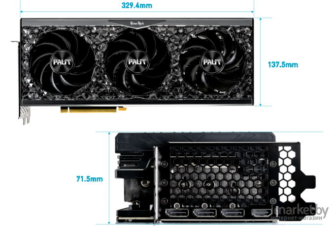 Видеокарта Palit GeForce RTX 4090 Gamerock OC 24GB (NED4090S19SB-1020G)