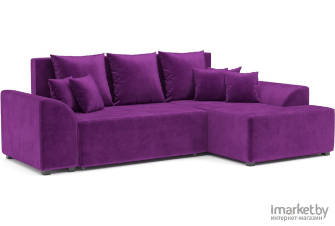 Угловой диван Mebel-Ars Каскад правый фиолетовый (М4-18-18)
