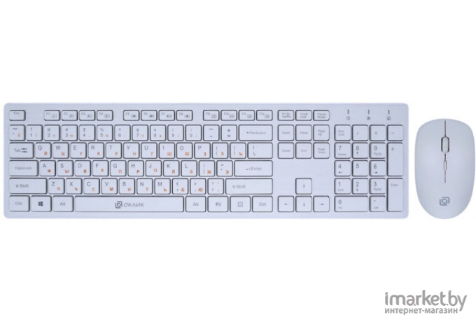 Клавиатура и мышь Oklick 240M белый (1091258)