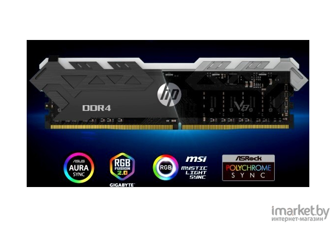 Оперативная память HP DDR4 DIMM 16Gb PC28800 3600Mhz 18-20-20-40 V8 RGB с радиатором (7EH93AA#ABB)