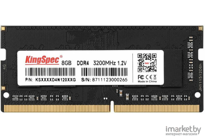 Оперативная память Kingspec SO-DIMM DDR4 DIMM 8Gb PC25600 (KS3200D4N12008G)