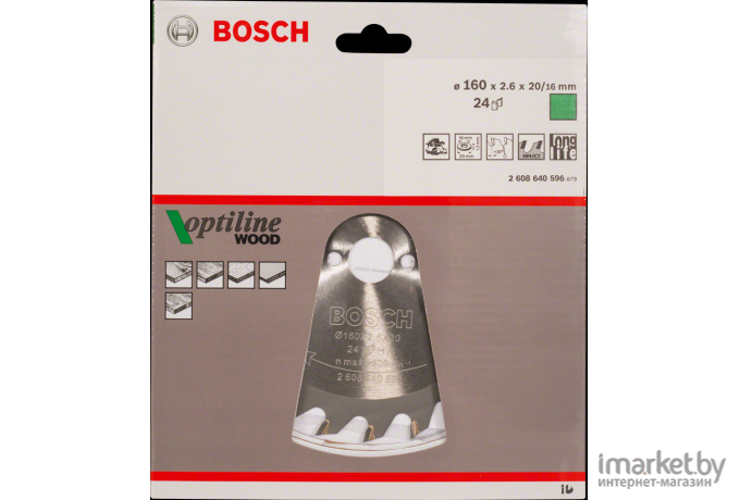 Диск пильный Bosch Optiline Wood 160 Z24 (2608640596)