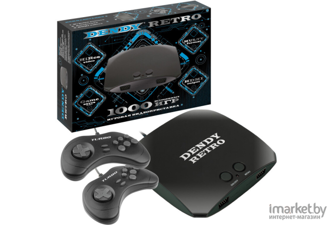 Игровая консоль Dendy Retro 1000 игр с HDMI черный