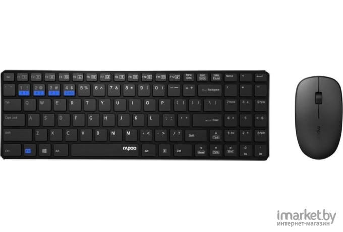Комплект (клавиатура+мышь) Rapoo 9300M черный (18467)