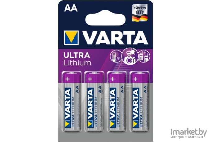 Батарейки Varta Lithium AA FR6 BP4