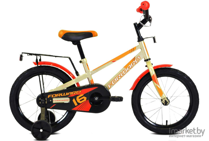Детский велосипед Forward Meteor 16 2020-2021 серый/оранжевый (1BKW1K1C1038)