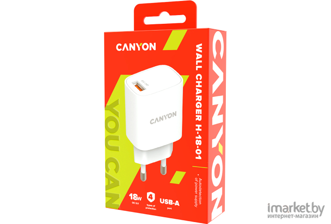 Сетевое зарядное Canyon CNE-CHA18W White