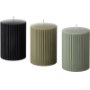 Набор ароматических свечей Ikea Гласбьерк кедр и ваниль зеленый/антрацитово-серый (305.336.19)