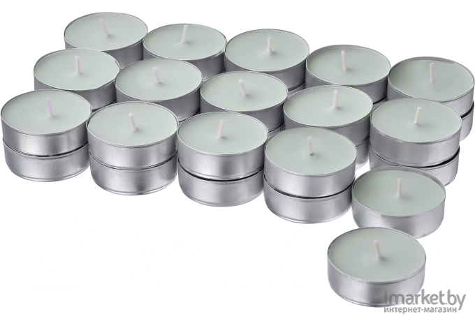 Набор ароматических свечей Ikea Гласбьерк ваниль бледный серо-зеленый (405.336.28)