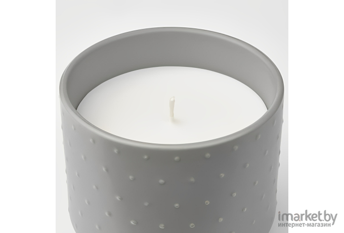 Ароматическая свеча Ikea Гласбьерк кедр/ваниль бледный серо-зеленый (805.336.26)
