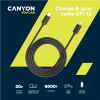 Кабель CANYON CNE-CFI12B Type C to lightning Black