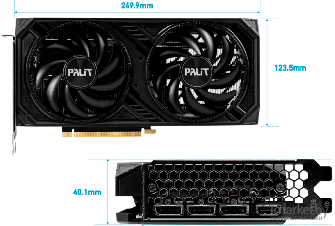 Видеокарта Palit GeForce RTX 4060 Ti Dual 8GB GDDR6 RTL (NE6406T019P1-1060D)