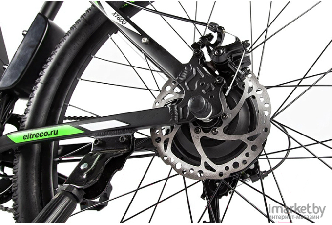 Электровелосипед Eltreco XT 600 D 27.5 350 W черный/зеленый