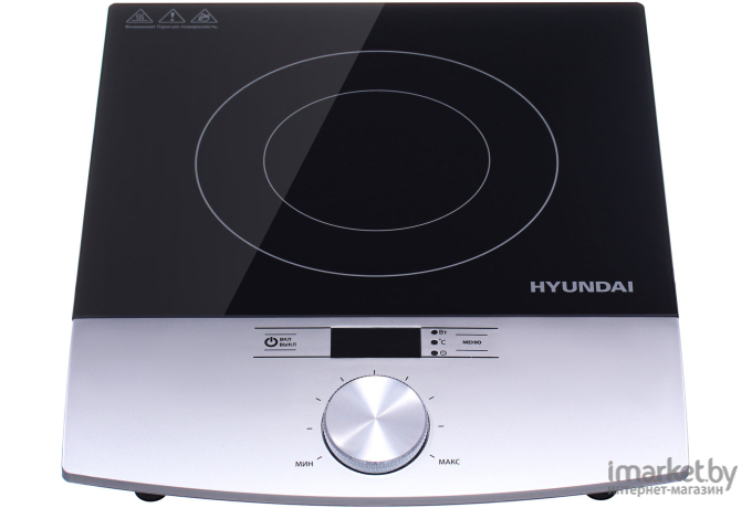 Настольная плита Hyundai HYC-0102 серебристый/черный