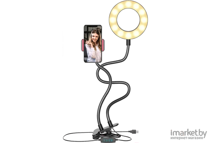 Кольцевая лампа Energy EM-010 Pro на прищепке (103376)
