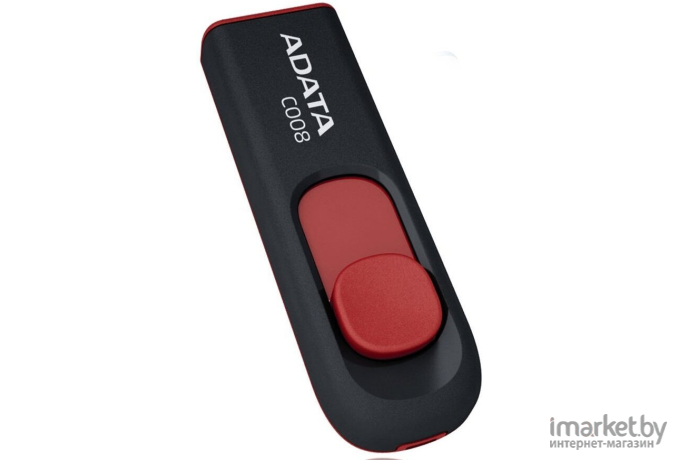 USB Flash A-Data C008 Black+Red 64 Гб (AC008-64G-RKD)