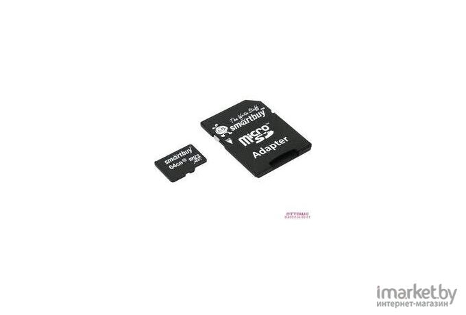 Карта памяти Smart Buy microSDXC (Class 10) 64GB + SD-адаптер (SB64GBSDCL10-01)