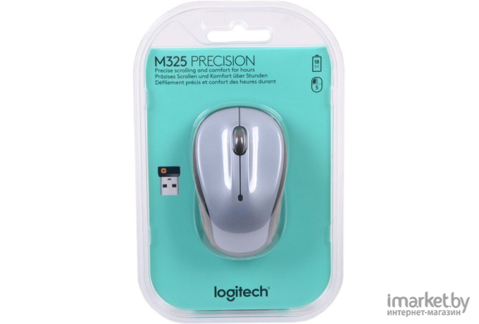 Мышь Logitech M325 Wireless Mouse (светло-серый ) [910-002334]