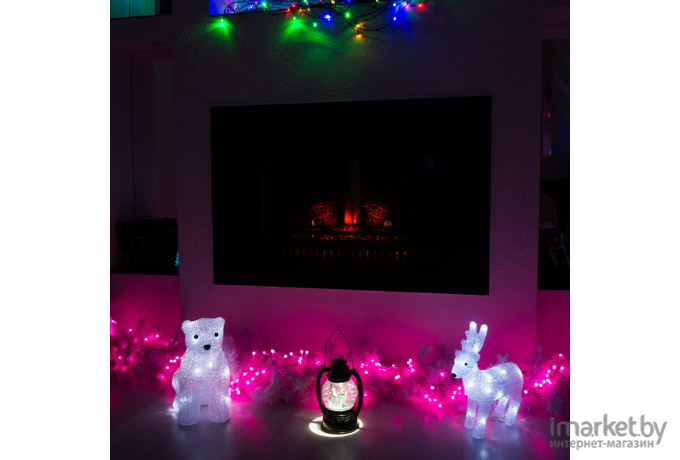 Новогодняя гирлянда Neon-night Мишура LED розовый [303-607]