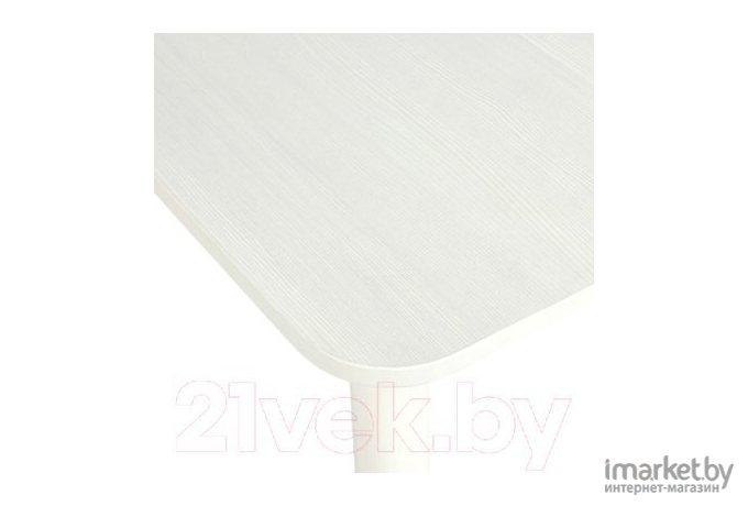 Стол Рамзес Раздвижной прямоугольный ЛДСП 110-140x70 белый текстурный/ноги конусные белые