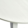 Стол Рамзес Раздвижной круглый ЛДСП 94-124x94 белый текстурный/ноги квадро белые