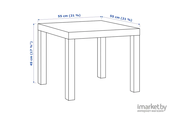 Журнальный столик Ikea Лакк [803.832.31] черный/коричневый